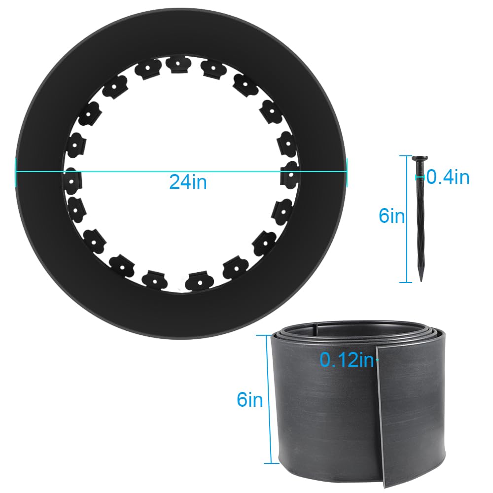 Chicken Dust Bath Tub, Adjustable 25'' Chicken Dust Bath Contain Bottomless Design, Dust Bath for Chickens, Ducks, Turkeys, Quails for Farms, Chicken Coops (Black)