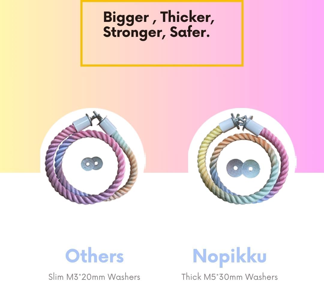 39.3'' Extra Long Gradient Bird Rope Perch – Bendable Cage Climbing Rope for Parakeet Cockatiel Conure Sugar Glider