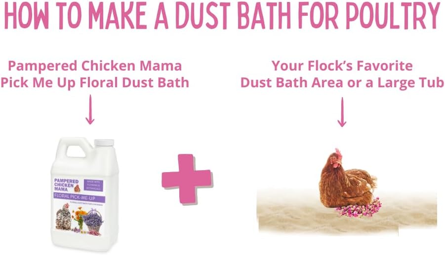 Pampered Chicken Mama Floral Dust Bath with Non-GMO Herbs: All Natural Poultry Supplies for Hens Who Love Bathing in Chicken Coops - Pick Me Up Floral Dust Bath (20 pounds)