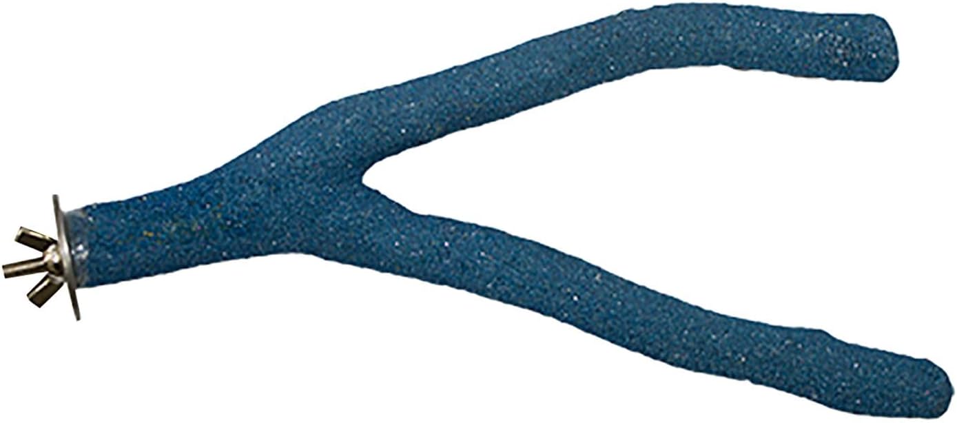 Sandy Branch (Forked) - Durable Multi-Branch Nail Trimming Perch Stand Cage Accessory - Sugar Gliders, Squirrels, Degus, Marmosets, Monkeys, Parrots, Birds, Rats & Other Small Pets (Assorted Colors)