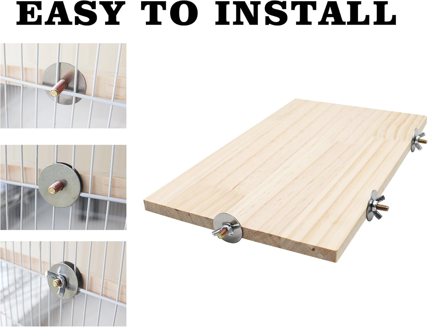 Large Bird Perch, Wooden Platform, Bird Playground, Parakeet Shelf Stand Platform, Bird Perches for Cage, Cage Accessories for Parrots, Rats, Chinchillas, Hamsters, Squirrels, Sugar Gliders