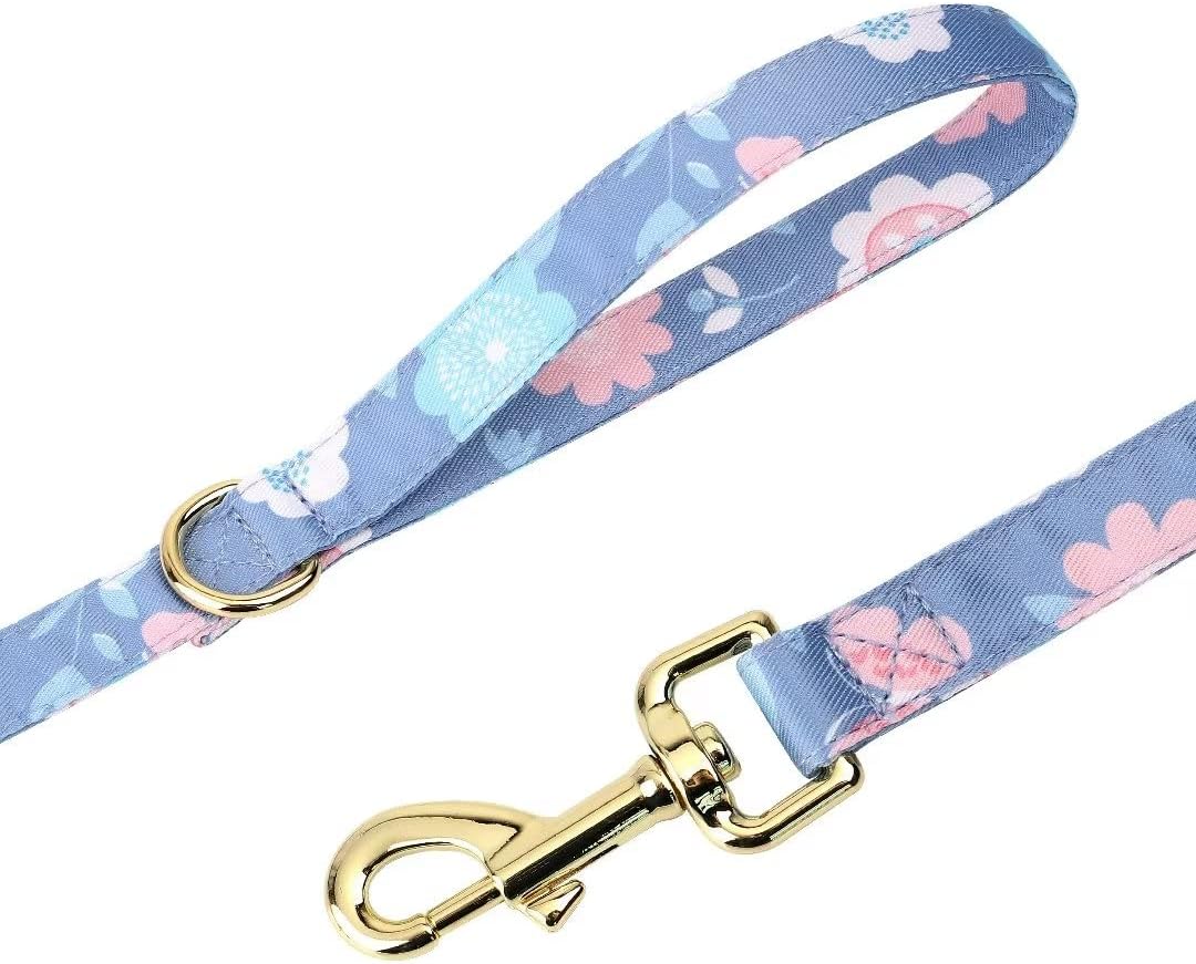 Beirui Cute Girl Dog Collars, Harnesses & Leashes Set - Adjustable Dog Collar and Leash Set with Flower - Soft Mesh Dog Vest Harness for Puppies Small Medium Dogs (Purple,S)