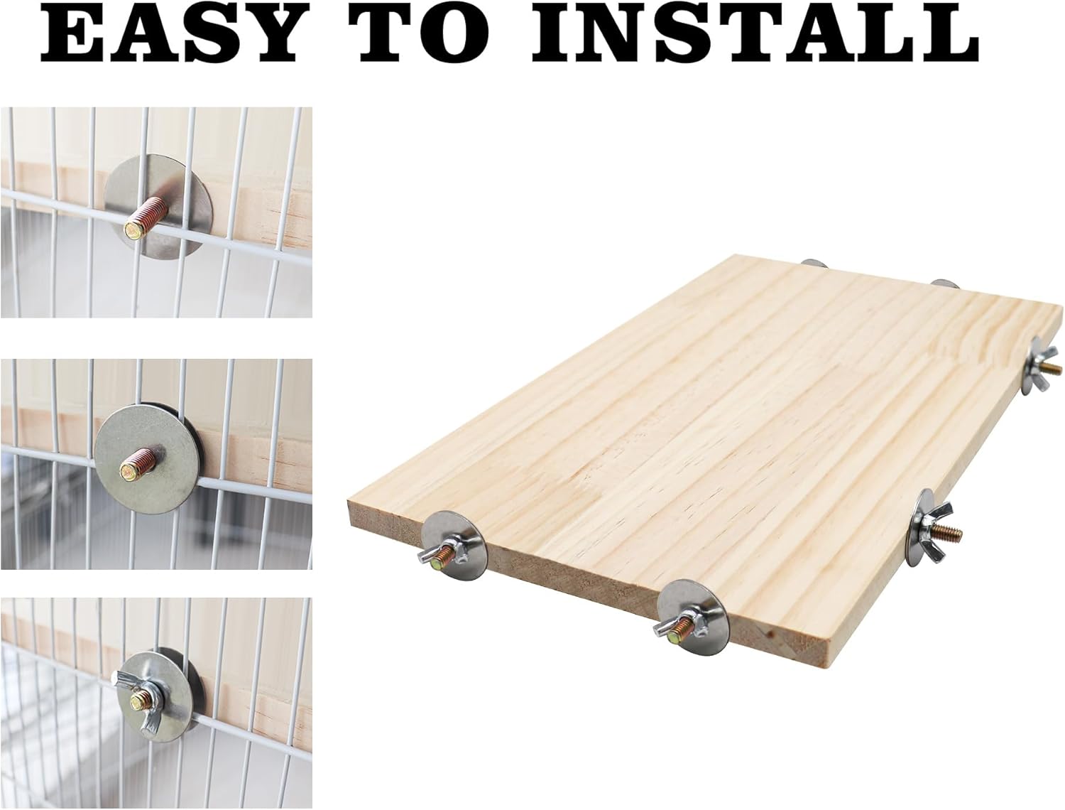 Large Bird Perch, Wooden Platform, Bird Playground, Parakeet Shelf Stand Platform, Bird Perches for Cage, Cage Accessories for Parrots, Rats, Chinchillas, Hamsters, Squirrels, Sugar Gliders