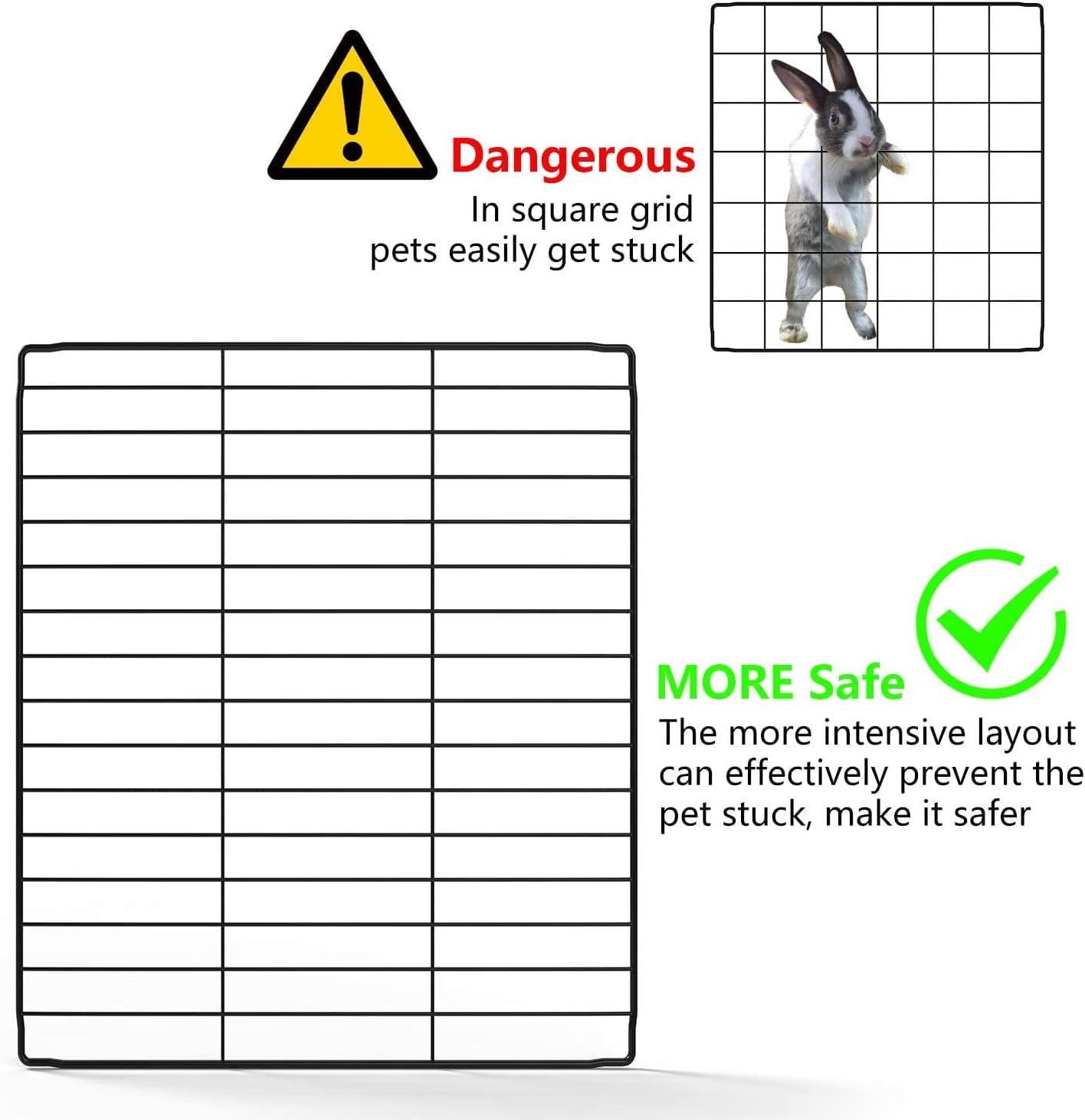 DIY Small Animal Pet Playpen, Guinea Pig Cages, Rabbit Playpen, Dog/ Puppy Playpen, Indoor Portable Metal Wire Yard Fence, 15 X 12 Inch, 12 Panels, Black