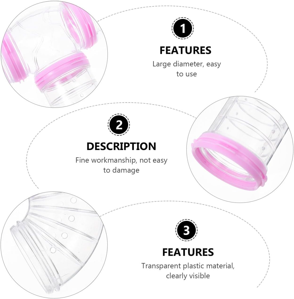 Hamster Tube Set, Transparent Tunnel DIY Curved Excercise Maze Connector Cage Accessories for Mouse Hamster Small Animals- Pink