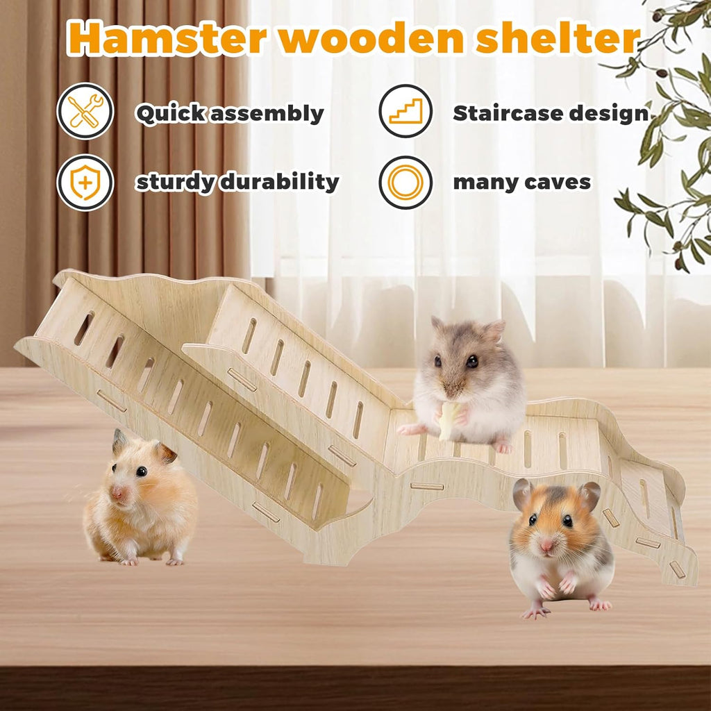 Hamster Hideout Climbing Ladder and Tunnel, Small Animal Tunnel Hideout, Ideal for Bedding Burrowing & Accessory Connecting, Effortless Assembly, Sturdy Durable, G