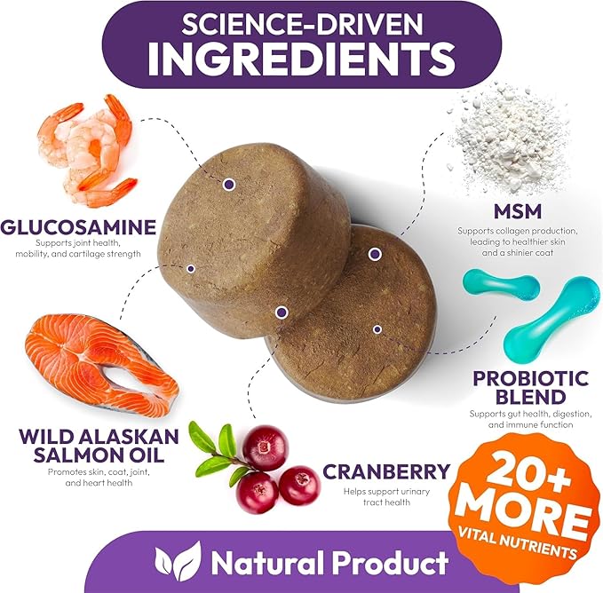 (2 Pack) Dog Multivitamin Chewable - 340 Chews - Dog Vitamins and Supplements with Glucosamine - Hip & Joint, Pet Immune Support, Gut & Heart Health - Senior & Puppy Multivitamin Pet Supplement