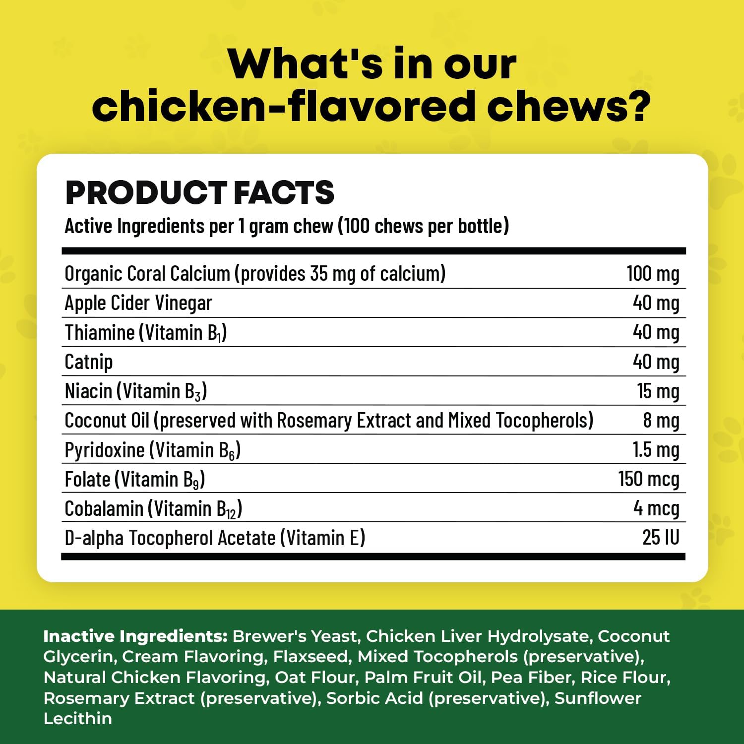 Guardian's Choice Flea and Tick Chewable Treats for Cats – No Harsh Chemicals – 100 Chicken-Flavored Chews Pets