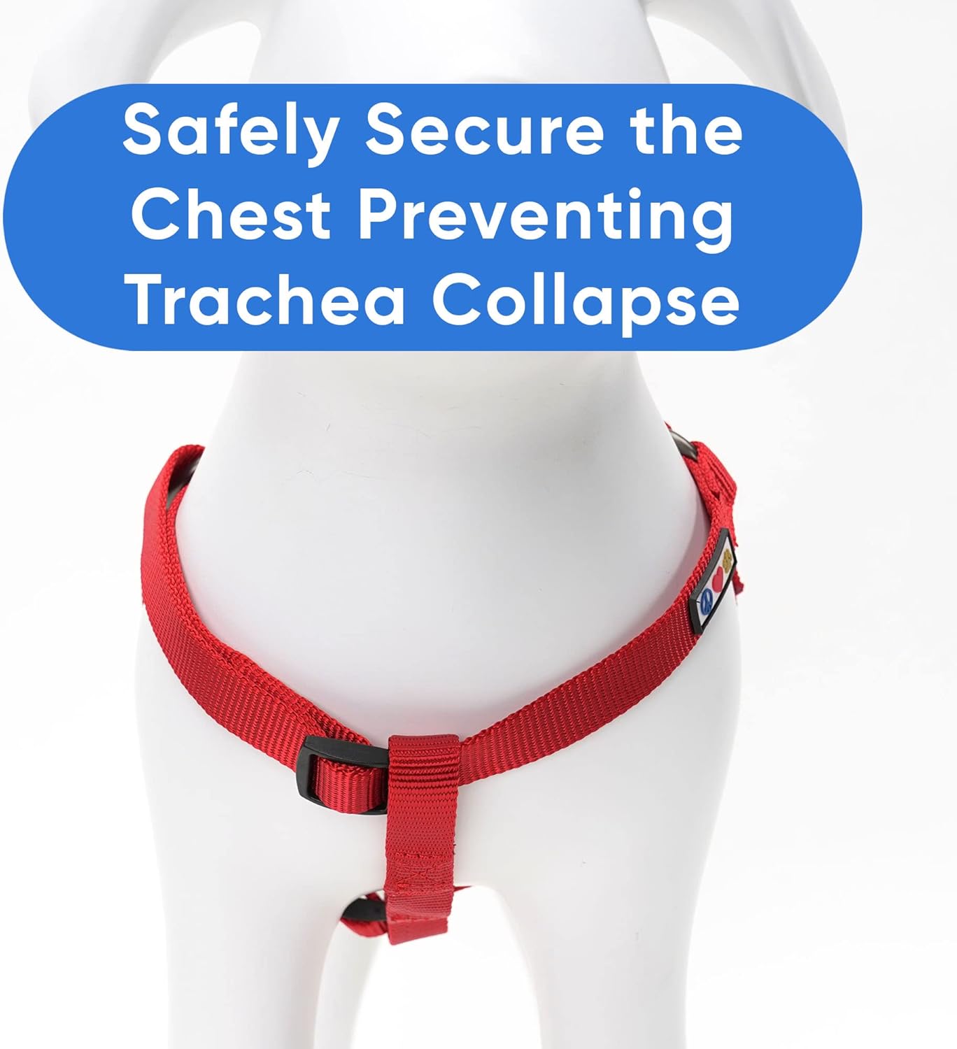 Pawtitas Solid Color Step-in Dog Harness - Red, Large, for Training & Walking Your Puppy