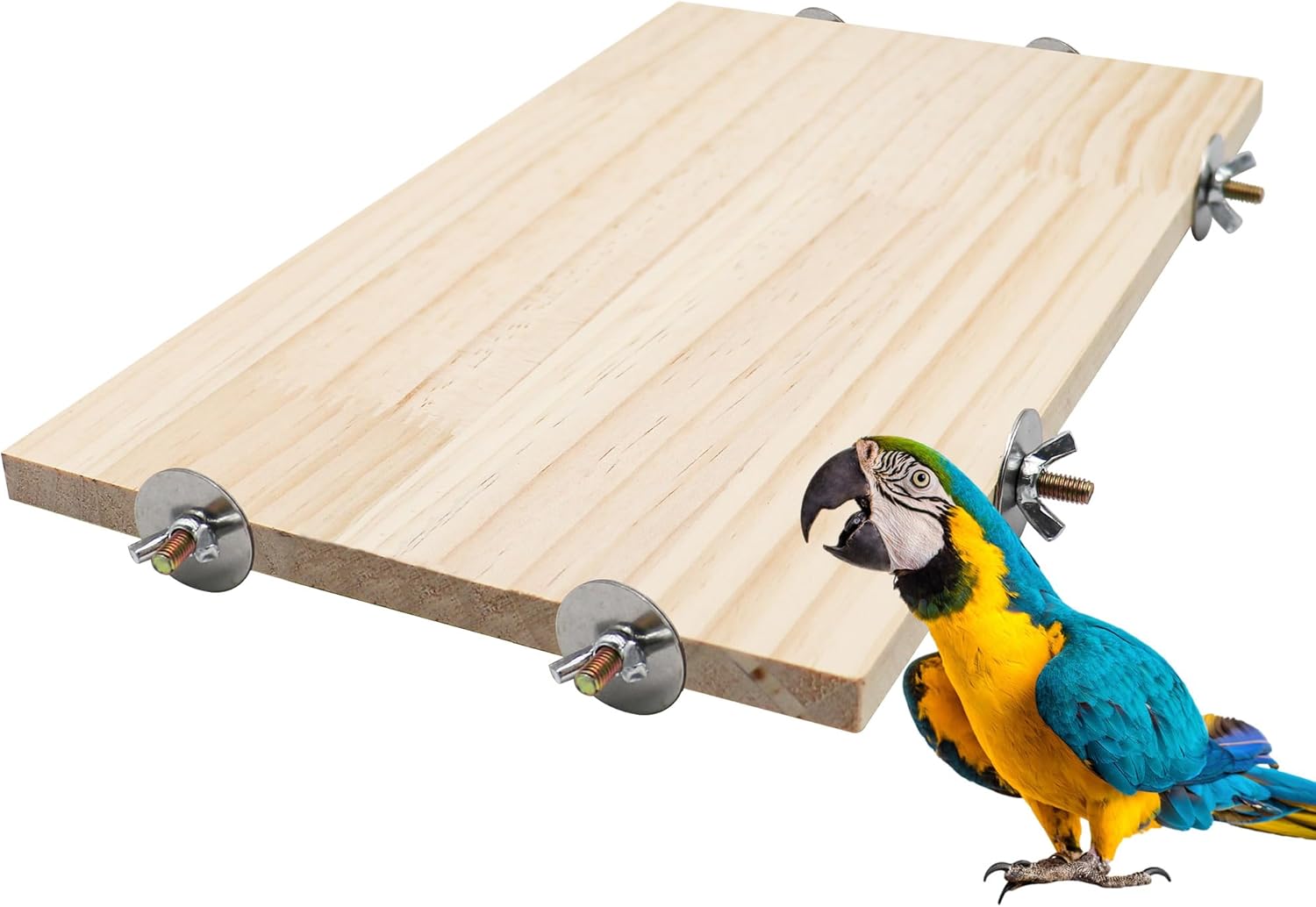 Large Bird Perch, Wooden Platform, Bird Playground, Parakeet Shelf Stand Platform, Bird Perches for Cage, Cage Accessories for Parrots, Rats, Chinchillas, Hamsters, Squirrels, Sugar Gliders