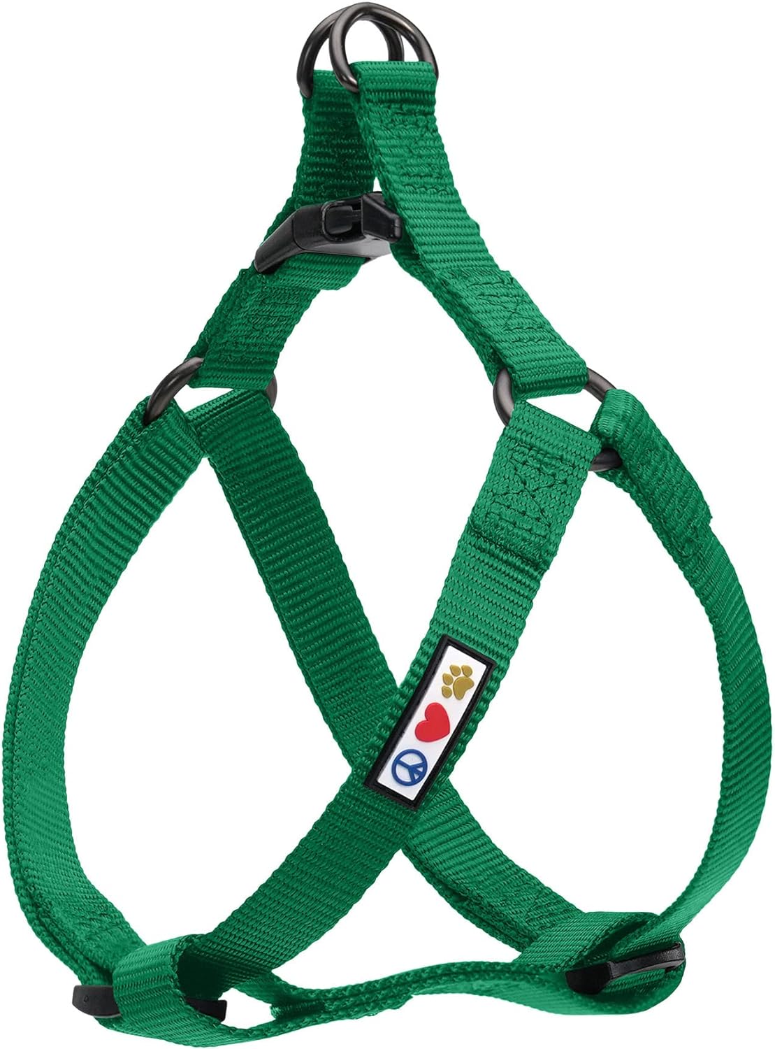 Pawtitas Solid Color Step-in Dog Harness - Large, Lush Green - Training & Walking Your Puppy