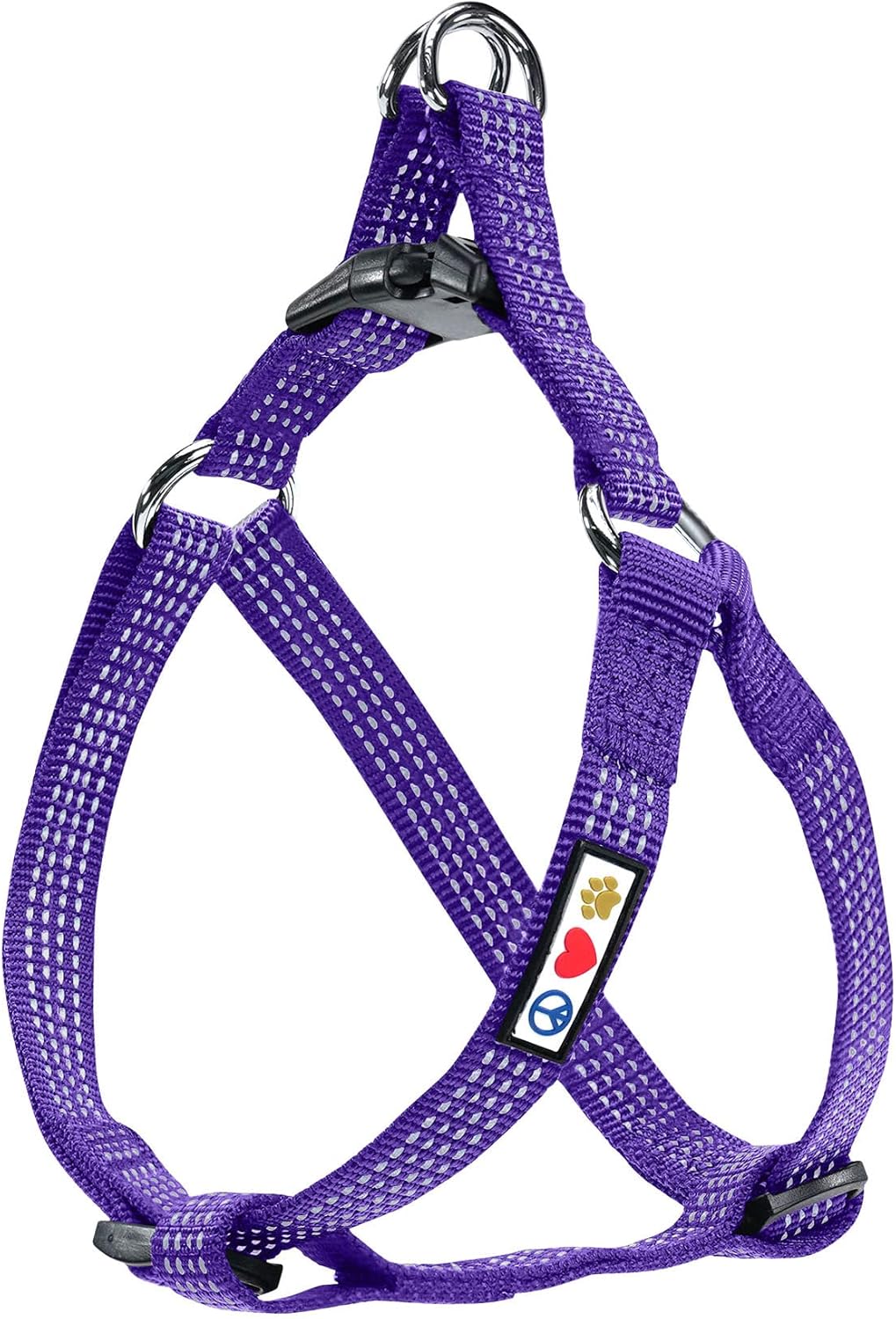 Pawtitas Medium Dog Harness - Purple, Adjustable, Reflective Step-in Harness for Senior Dogs to Puppies