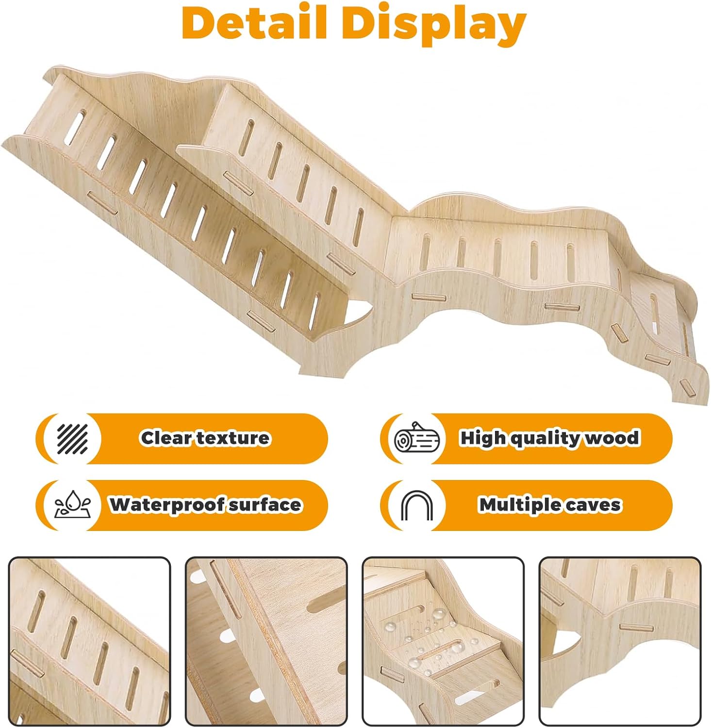 Hamster Hideout Climbing Ladder and Tunnel, Small Animal Tunnel Hideout, Ideal for Bedding Burrowing & Accessory Connecting, Effortless Assembly, Sturdy Durable, G