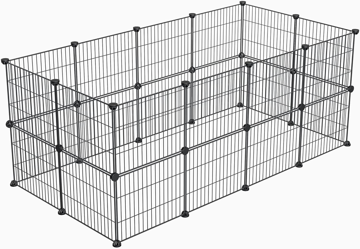 Small Animal Playpen, Guinea Pig Cages, Pet Playpen, Rabbit Cage,Small Animal Cage, Puppy Kitten Dog Playpen, Indoor Outdoor Portable Metal Wire Yard Fence,15 X 12 Inch, 24 Panels, Black