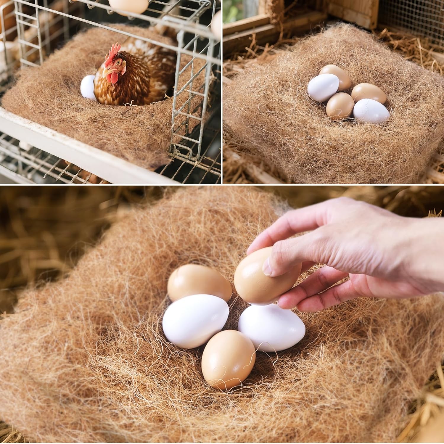 Laying Hen Nesting Pads，Premium Bedding for Chicken Nesting Box, Chicken Coop Accessories, 13x13 (12pack)
