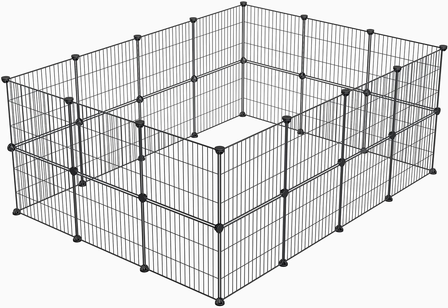Small Animal Playpen, Guinea Pig Cages, Pet Playpen, Rabbit Cage,Small Animal Cage, Puppy Kitten Dog Playpen, Indoor Outdoor Portable Metal Wire Yard Fence,15 X 12 Inch, 28 Panels, Black