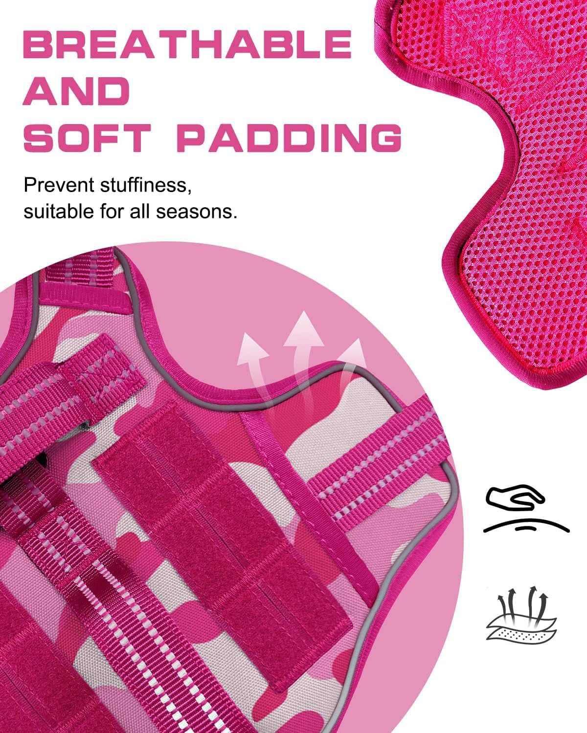 Small Dog Harness, Heavy Duty Tactical No Pull Dog Harness, No Choke, Easy On and Off Pet Vest with Molle System, Adjustable Reflective Dog Vest with Breathable Padded for Walking Hiking Training