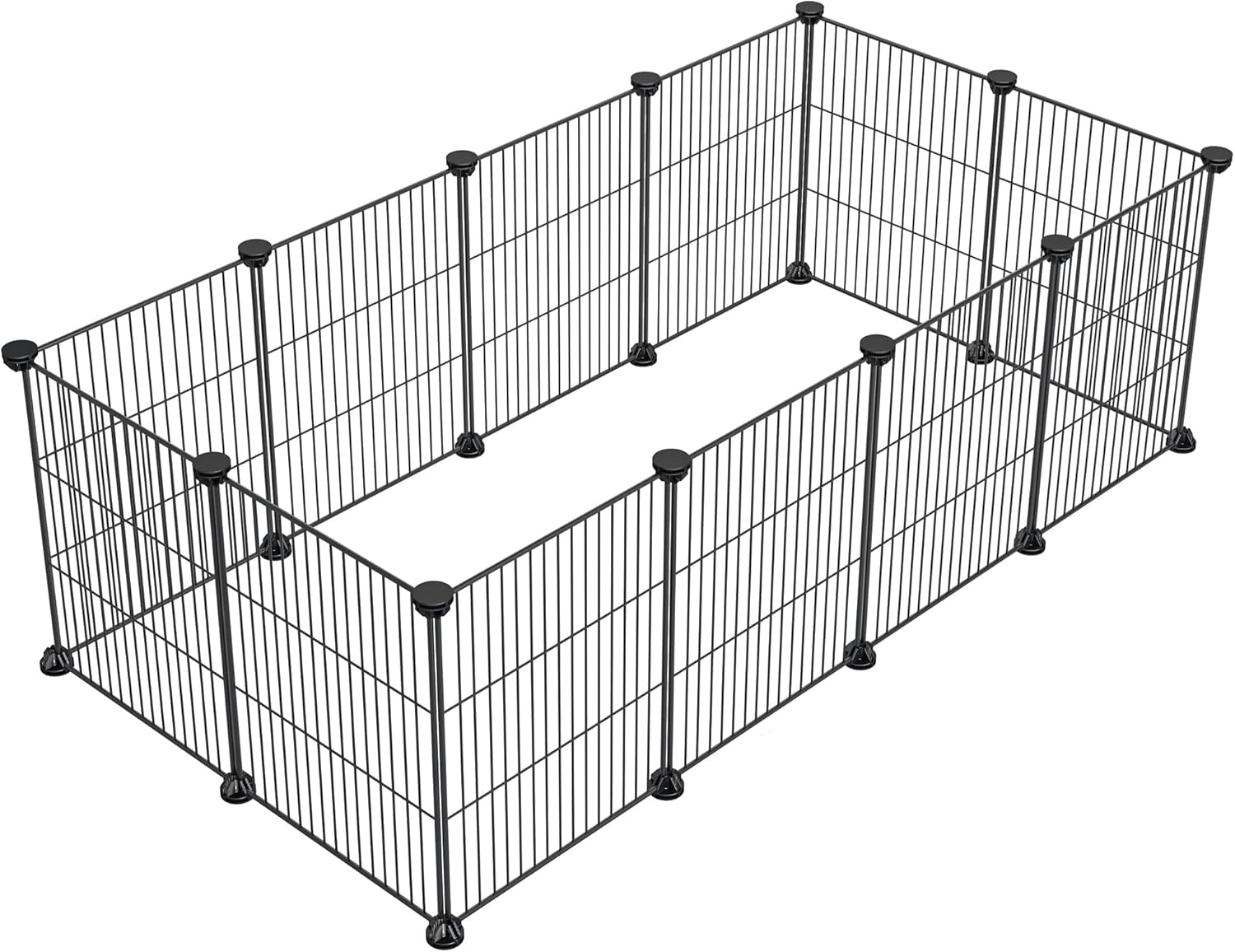 DIY Small Animal Pet Playpen, Guinea Pig Cages, Rabbit Playpen, Dog/ Puppy Playpen, Indoor Portable Metal Wire Yard Fence, 15 X 12 Inch, 12 Panels, Black