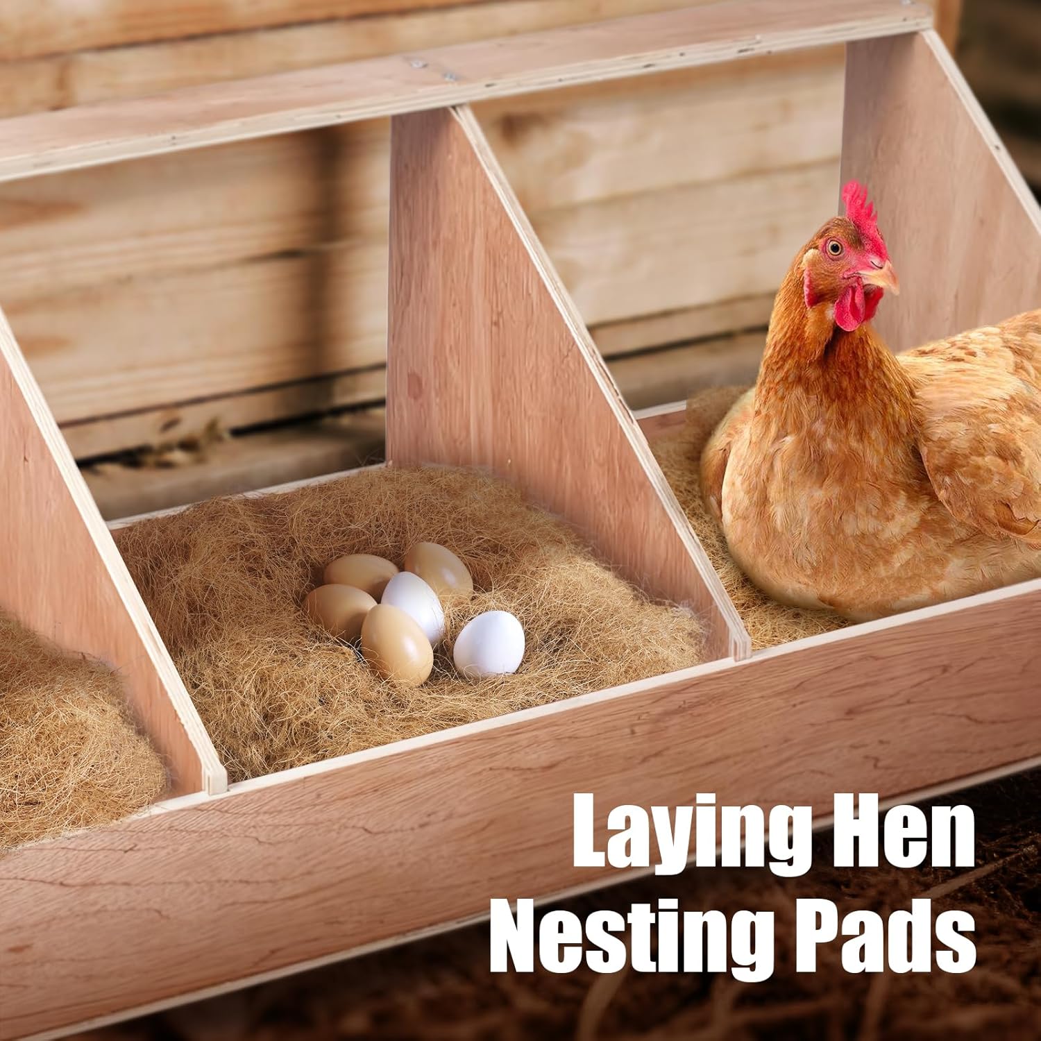 Laying Hen Nesting Pads，Premium Bedding for Chicken Nesting Box, Chicken Coop Accessories, 13x13 (12pack)